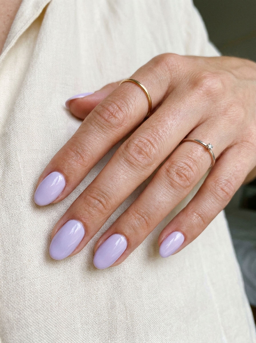Soft Lavender Minimal Nails als Nägel Inspiration Sommer Schlicht Inspiration 2026